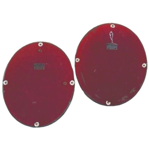 2 Vintage Oval Decoupage Framed Handmade Needlepoint Flowers Floral Artwork Boho - Picture 2 of 9